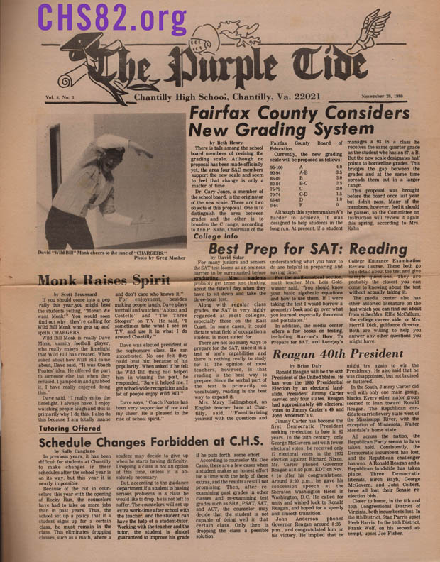 The Purple Tide November 20, 1980 Edition Page 1