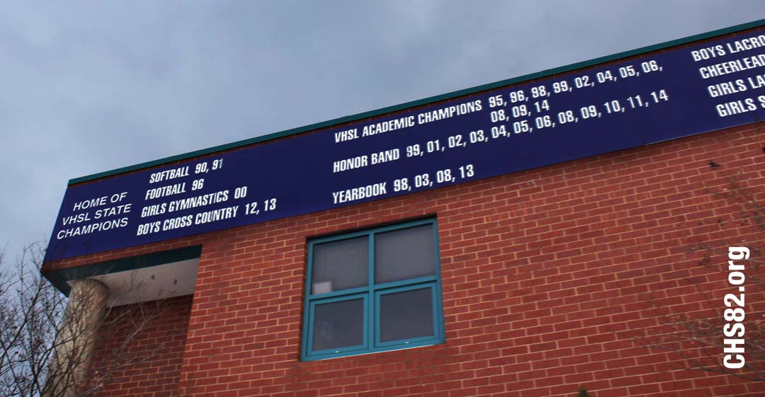 CHS Awad list on outside building